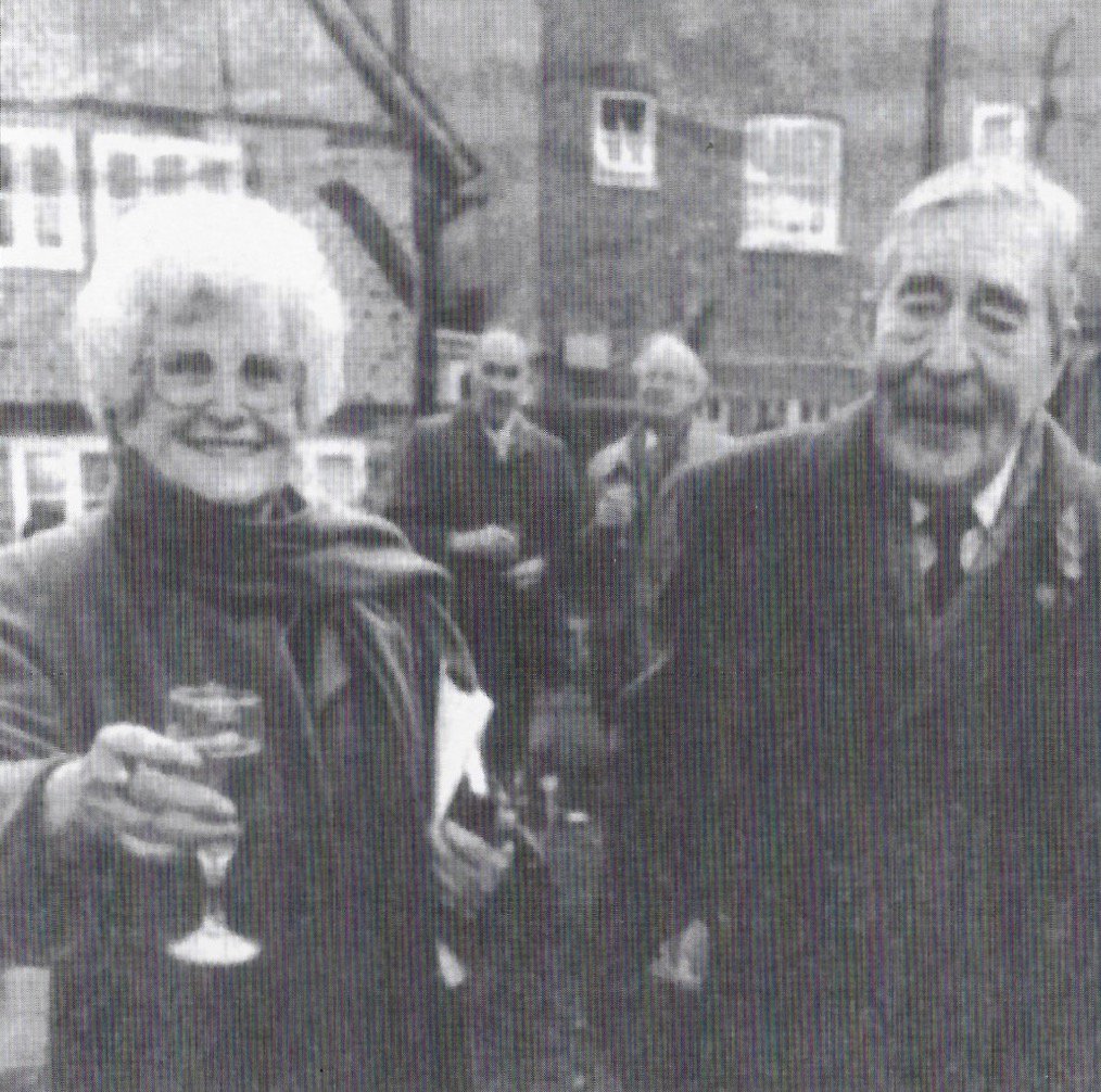 Jean toasting Eric Corns as President for Life, one of the driving forces behind the Society. 50 years of the Amersham Society, 2006