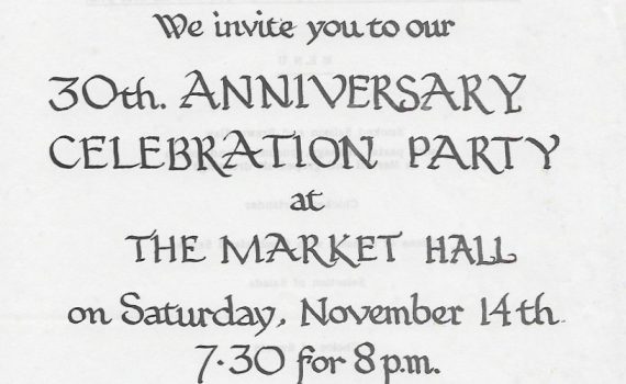 Invitation to the 30th Anniversary Celebration Party, 1987