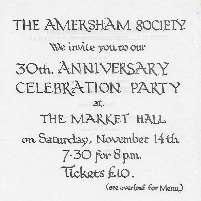 Invitation to the 30th Anniversary Celebration Party, 1987