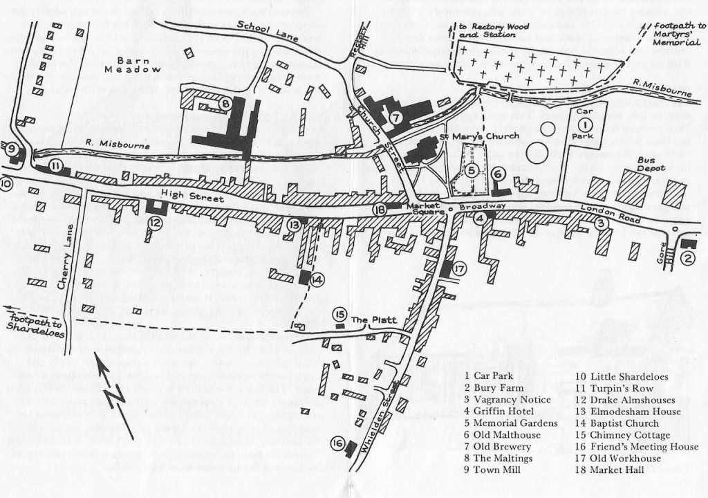 Old Amersham Map, Town Trial Leaflet, 1975