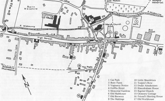 Old Amersham Map, Town Trial Leaflet, 1975