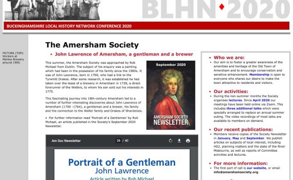 The Amersham Society at BLHN 2020 Conference