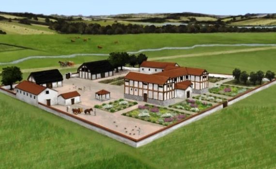 Yewden Roman villa, reconstruction drawing