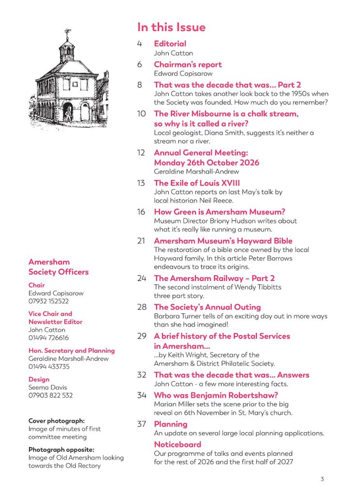 September 2026 Newsletter, contents